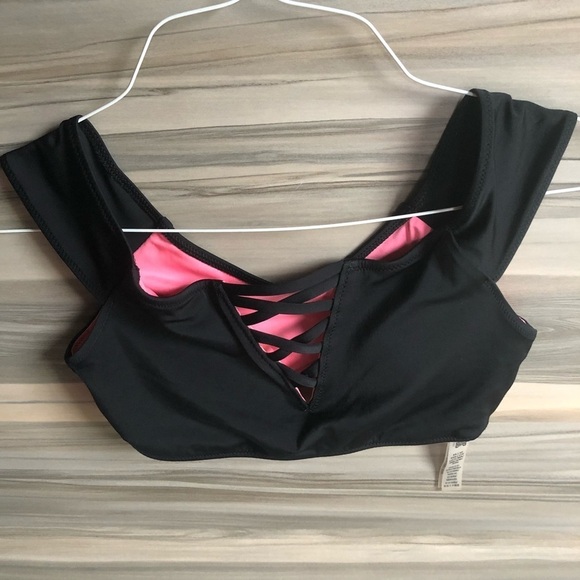 Pink Victoria’s Secret bikini top XS off the shoulder bikini top swim suit - Picture 3 of 6